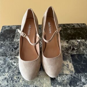 Bella Marie Women's Beige Mary Jane Heels